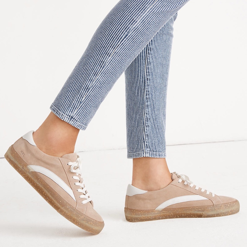 Madewell Sidewalk Low Top Glitter Sneakers